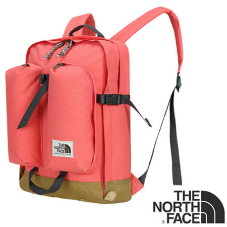 【美國 The North Face】新款 輕量防潑水多功能後背包17L(日用電腦書包_可容13吋筆電_抗撕裂).運動休閒/CJ6P 珊瑚粉紅/芥末棕✿30E010